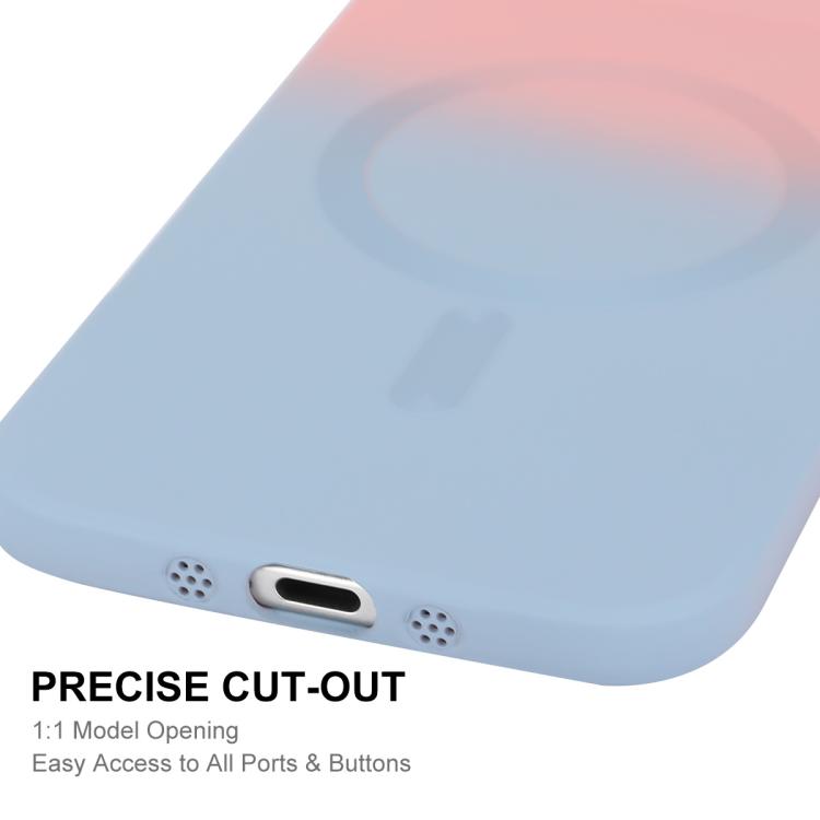 For iPhone Air ENKAY Hat-Prince MagSafe Rainbow Gradient Silicone Phone Case with Lens Film(Pink Blue) by ENKAY