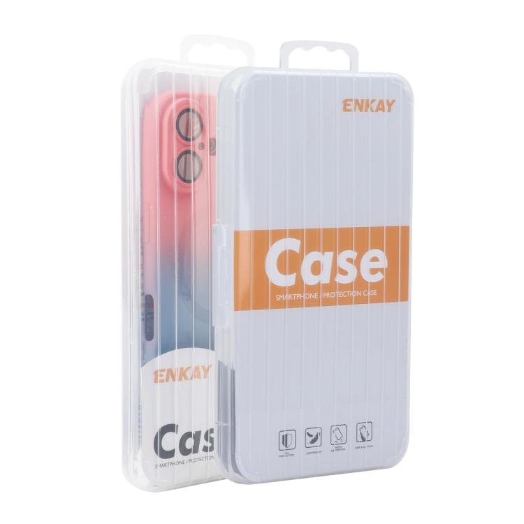 For iPhone 17 Pro ENKAY Hat-Prince MagSafe Rainbow Gradient Silicone Phone Case with Lens Film(Orange Yellow) by ENKAY