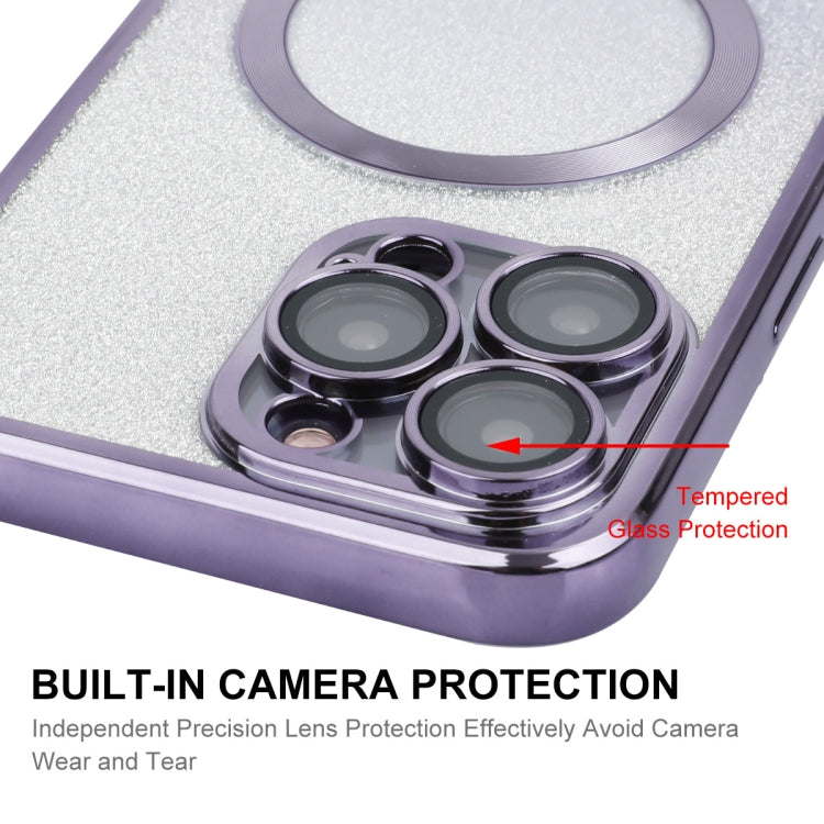 For iPhone 15 Pro Max ENKAY Hat-Prince Magnetic Glitter Plated Shockproof Phone Case with Lens Film(Purple) by ENKAY