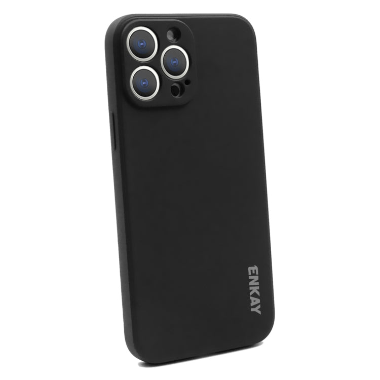 For iPhone 15 Pro Max ENKAY Liquid Silicone Soft Shockproof Phone Case(Black) by ENKAY