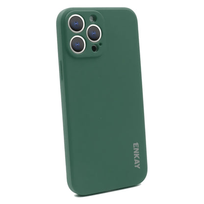 For iPhone 15 Pro Max ENKAY Liquid Silicone Soft Shockproof Phone Case(Dark Green) by ENKAY
