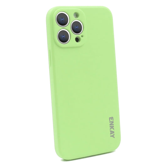 For iPhone 15 Pro ENKAY Liquid Silicone Soft Shockproof Phone Case(Light Green) by ENKAY