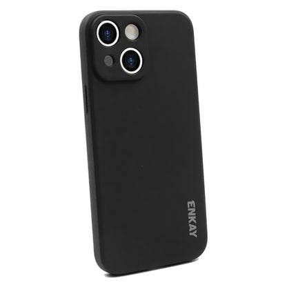 For iPhone 15 ENKAY Liquid Silicone Soft Shockproof Phone Case(Black) by ENKAY