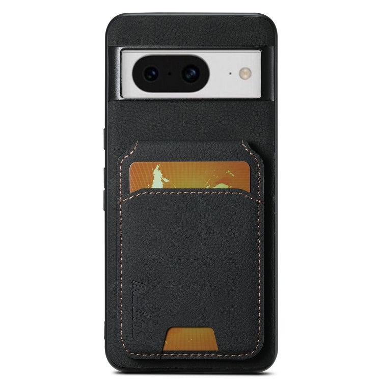 For Google Pixel 8 Suteni H02 Litchi Leather Card Wallet Stand Back Phone Case(Black) by Suteni