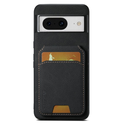 For Google Pixel 8 Suteni H02 Litchi Leather Card Wallet Stand Back Phone Case(Black) by Suteni