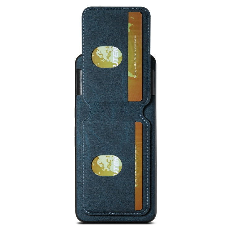For Google Pixel 8 Suteni H02 Litchi Leather Card Wallet Stand Back Phone Case(Blue) by Suteni