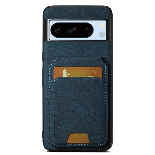 For Google Pixel 8 Pro Suteni H02 Litchi Leather Card Wallet Stand Back Phone Case(Blue) by Suteni