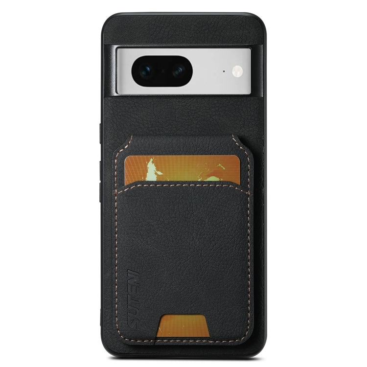 For Google Pixel 7 Suteni H02 Litchi Leather Card Wallet Stand Back Phone Case(Black) by Suteni