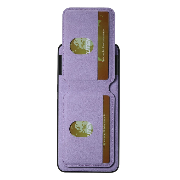 For Google Pixel 7 Pro Suteni H02 Litchi Leather Card Wallet Stand Back Phone Case(Purple) by Suteni