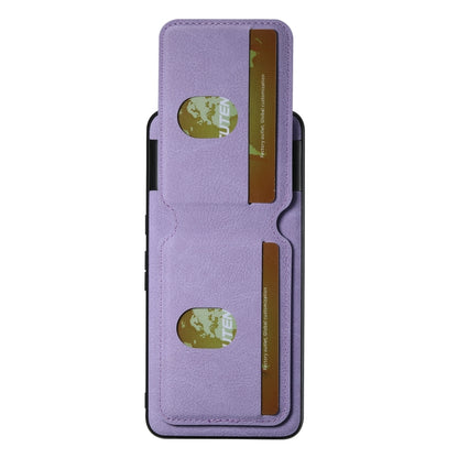 For Google Pixel 7 Pro Suteni H02 Litchi Leather Card Wallet Stand Back Phone Case(Purple) by Suteni
