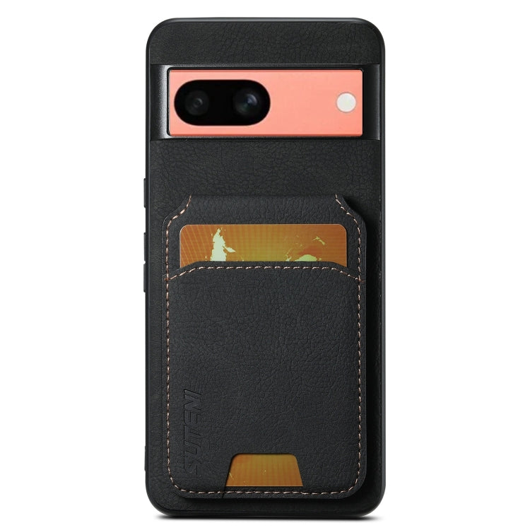 For Google Pixel 7a Suteni H02 Litchi Leather Card Wallet Stand Back Phone Case(Black) by Suteni