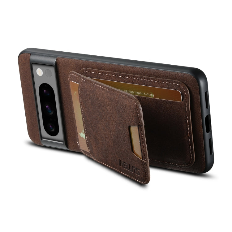 For Google Pixel 7a Suteni H02 Litchi Leather Card Wallet Stand Back Phone Case(Brown) by Suteni