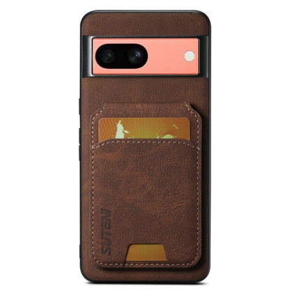 For Google Pixel 7a Suteni H02 Litchi Leather Card Wallet Stand Back Phone Case(Brown) by Suteni