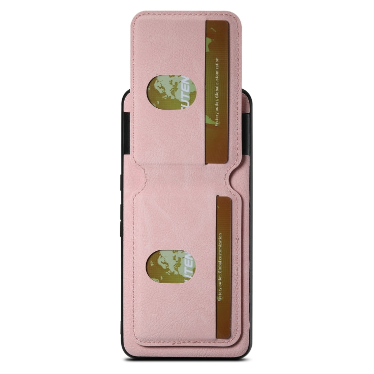 For Google Pixel 6 Pro Suteni H02 Litchi Leather Card Wallet Stand Back Phone Case(Pink) by Suteni