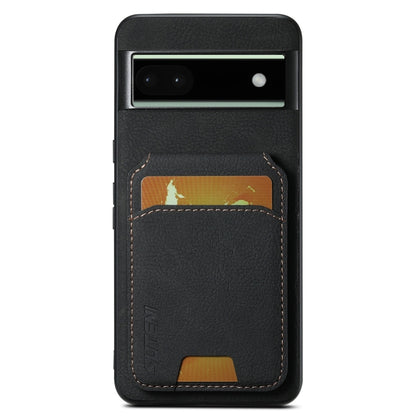 For Google Pixel 6a Suteni H02 Litchi Leather Card Wallet Stand Back Phone Case(Black) by Suteni