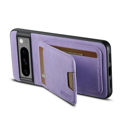 For Google Pixel 6a Suteni H02 Litchi Leather Card Wallet Stand Back Phone Case(Purple) by Suteni