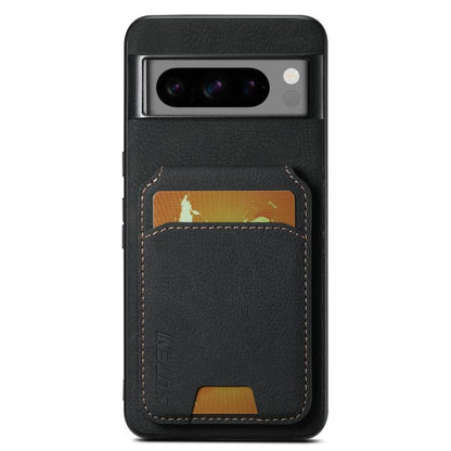 For Google Pixel 9 Pro XL Suteni H02 Litchi Leather Card Wallet Stand Back Phone Case(Black) by Suteni