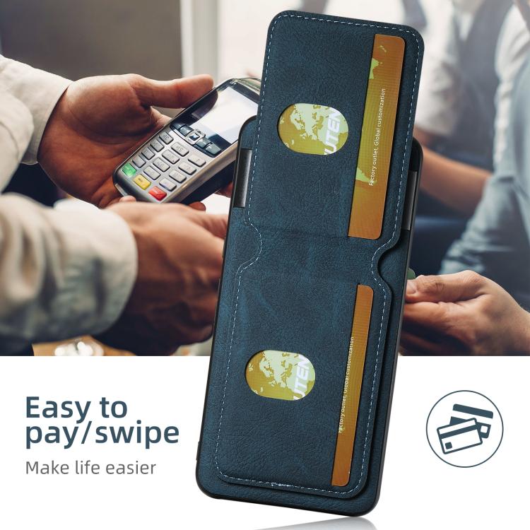 For Google Pixel 9 Pro XL Suteni H02 Litchi Leather Card Wallet Stand Back Phone Case(Blue) by Suteni