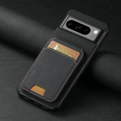 For Google Pixel 10 Pro Suteni H02 Litchi Leather Card Wallet Stand Back Phone Case(Black) by Suteni