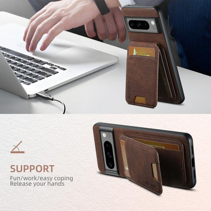 For Google Pixel 10 Pro Suteni H02 Litchi Leather Card Wallet Stand Back Phone Case(Brown) by Suteni