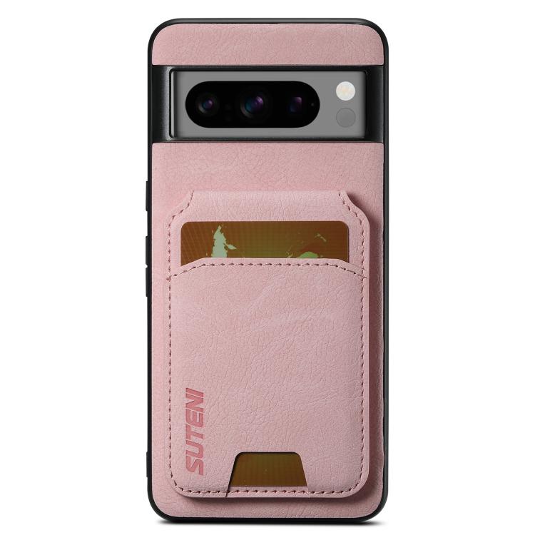 For Google Pixel 10 Pro Suteni H02 Litchi Leather Card Wallet Stand Back Phone Case(Pink) by Suteni