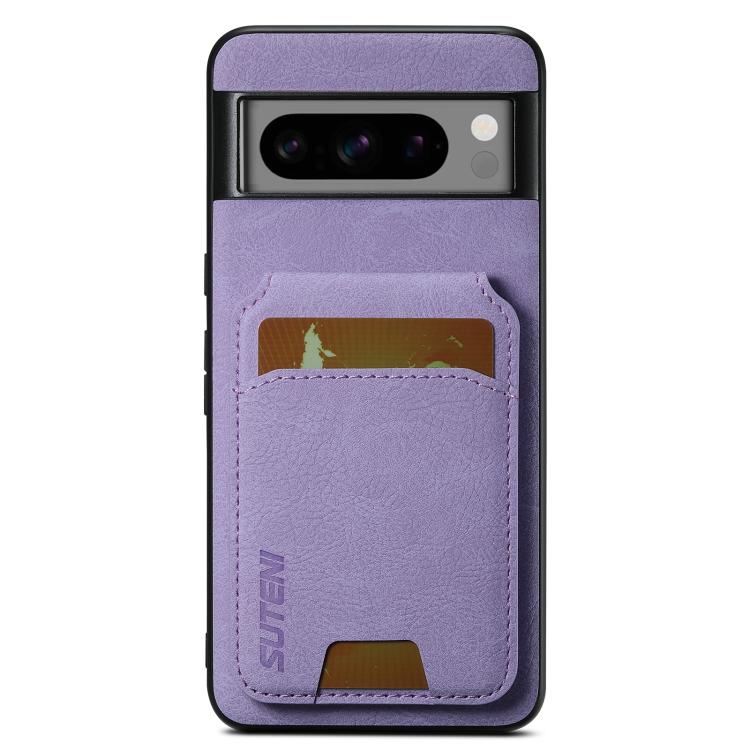 For Google Pixel 10 Pro Suteni H02 Litchi Leather Card Wallet Stand Back Phone Case(Purple) by Suteni