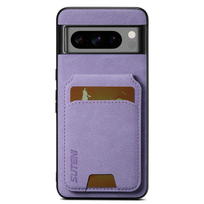 For Google Pixel 10 Pro Suteni H02 Litchi Leather Card Wallet Stand Back Phone Case(Purple) by Suteni