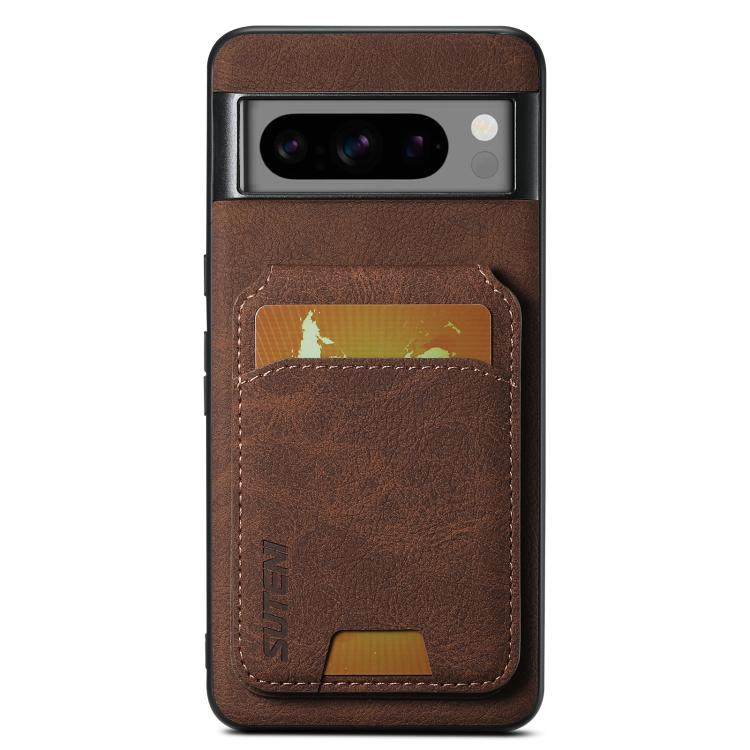 For Google Pixel 10 Suteni H02 Litchi Leather Card Wallet Stand Back Phone Case(Brown) by Suteni