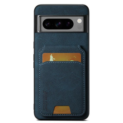For Google Pixel 10 Suteni H02 Litchi Leather Card Wallet Stand Back Phone Case(Blue) by Suteni