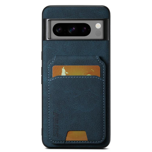 For Google Pixel 10 Suteni H02 Litchi Leather Card Wallet Stand Back Phone Case(Blue) by Suteni