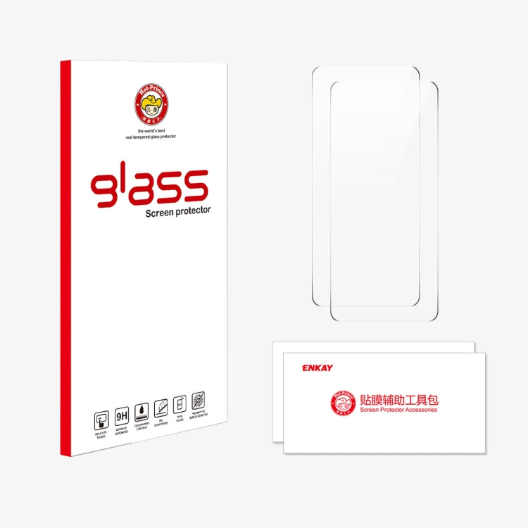 For Huawei nova 13 2pcs ENKAY 9H Big Arc Edge High Aluminum-silicon Tempered Glass Film by ENKAY