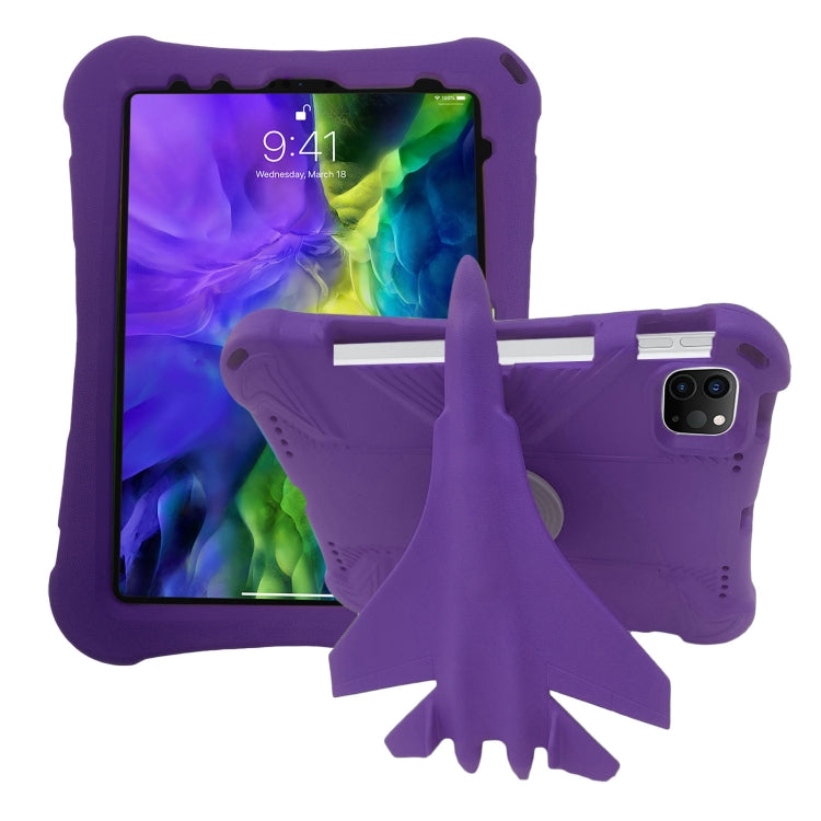 For iPad Pro 11 2020 / 2021 / 2022 360 Rotation Aircraft Holder EVA Shockproof Tablet Case(Purple) by bashfashion