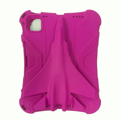 For iPad Air 2022 / 2020 10.9 360 Rotation Aircraft Holder EVA Shockproof Tablet Case(RoseRed) by bashfashion