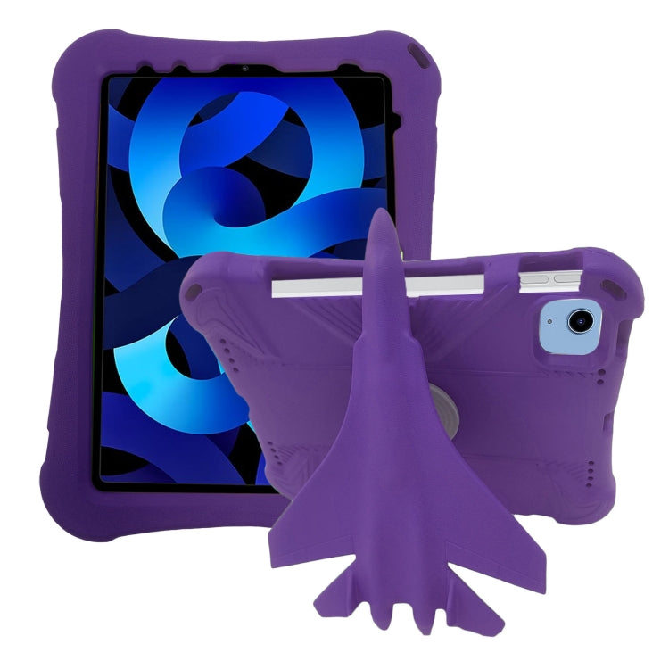 For iPad Air 2022 / 2020 10.9 360 Rotation Aircraft Holder EVA Shockproof Tablet Case(Purple) by bashfashion