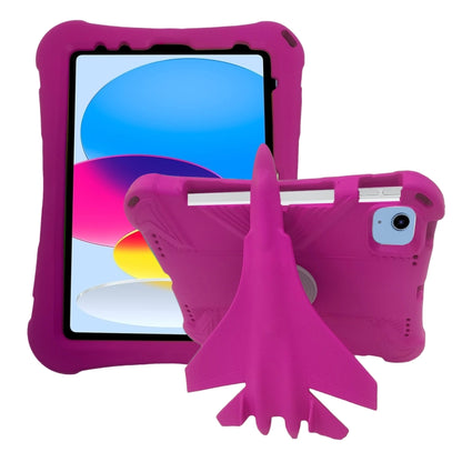 For iPad 2025 / 2022 360 Rotation Aircraft Holder EVA Shockproof Tablet Case(RoseRed) by bashfashion
