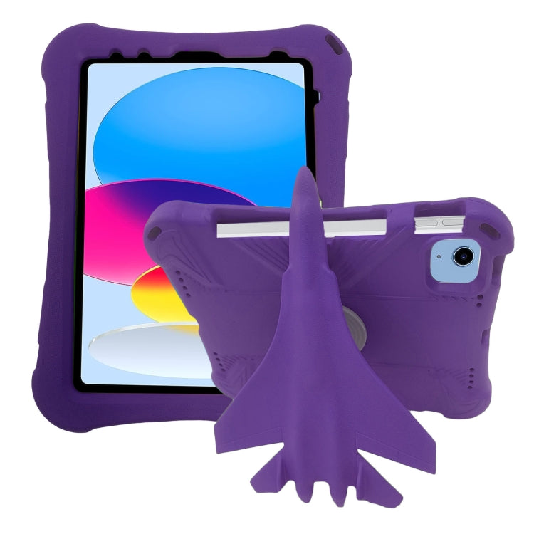 For iPad 2025 / 2022 360 Rotation Aircraft Holder EVA Shockproof Tablet Case(Purple) by bashfashion