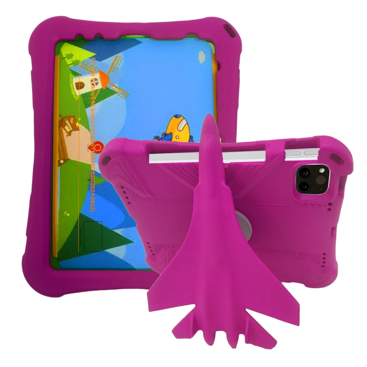 For iPad Pro 11 2025 / 2024 360 Rotation Aircraft Holder EVA Shockproof Tablet Case(RoseRed) by bashfashion