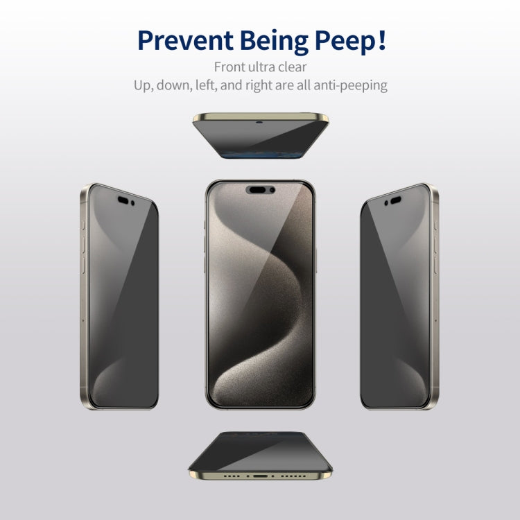 For iPhone 15 Pro Max ENKAY Hat-Prince 360 Degree Anti-peeping Privacy Full Screen Tempered Glass Film by ENKAY
