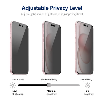 For iPhone 15 ENKAY Hat-Prince 360 Degree Anti-peeping Privacy Full Screen Tempered Glass Film by ENKAY