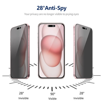 For iPhone 15 ENKAY Hat-Prince 360 Degree Anti-peeping Privacy Full Screen Tempered Glass Film by ENKAY