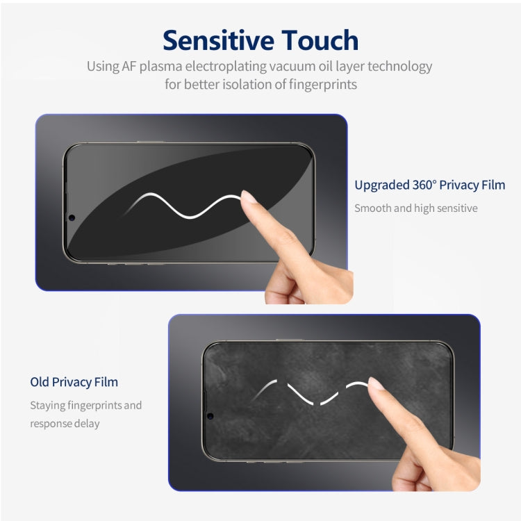 For iPhone 14 ENKAY Hat-Prince 360 Degree Anti-peeping Privacy Full Screen Tempered Glass Film by ENKAY