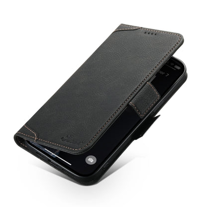 For iPhone 13 Pro SUTENI J07 Multifunctional Horizontal Flip Magsafe Leather Phone Case(Black) by Suteni