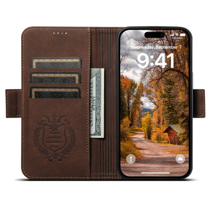 For iPhone 15 Pro Max SUTENI J07 Multifunctional Horizontal Flip Magsafe Leather Phone Case(Brown) by Suteni