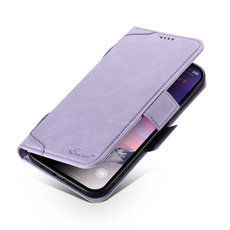 For iPhone 15 Pro Max SUTENI J07 Multifunctional Horizontal Flip Magsafe Leather Phone Case(Purple) by Suteni