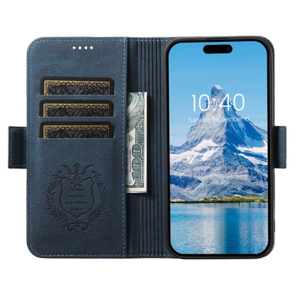 For iPhone 16 Pro SUTENI J07 Multifunctional Horizontal Flip Magsafe Leather Phone Case(Blue) by Suteni