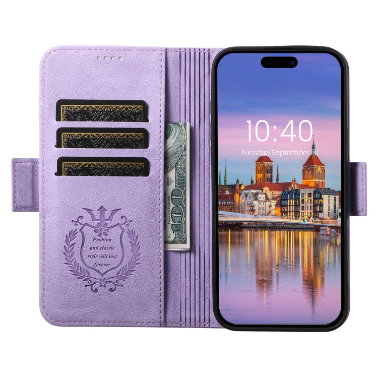 For iPhone 16 Pro SUTENI J07 Multifunctional Horizontal Flip Magsafe Leather Phone Case(Purple) by Suteni