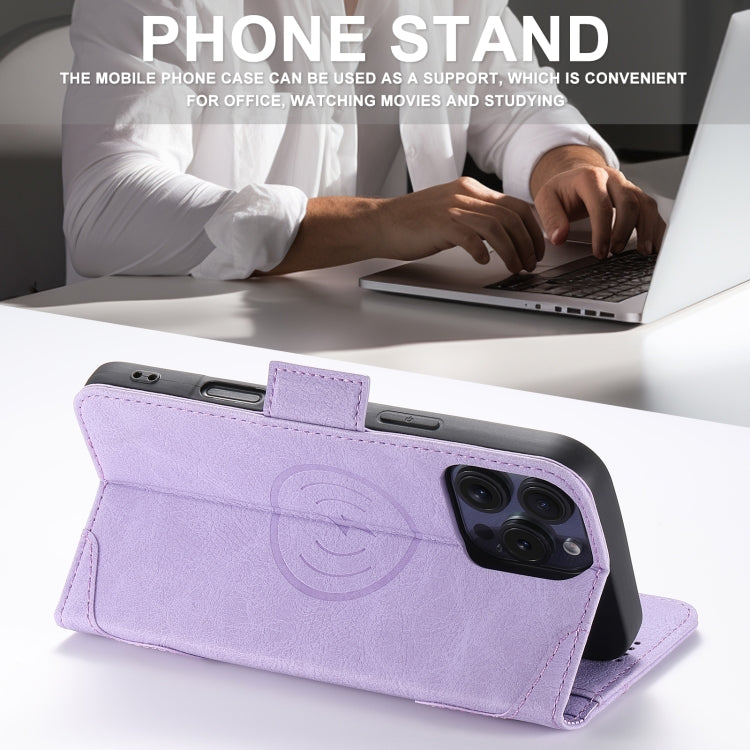 For iPhone 16 Pro Max SUTENI J07 Multifunctional Horizontal Flip Magsafe Leather Phone Case(Purple) by Suteni