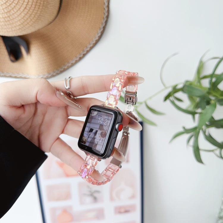 For Apple Watch Series 8 45mm Laser PC Colorful 12mm Slim Watch Band(Pink) by bashfashion