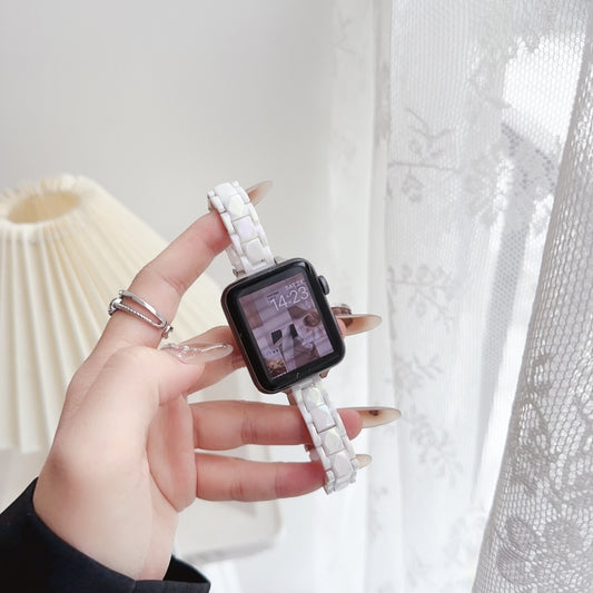 For Apple Watch SE 2022 44mm Laser PC Colorful 12mm Slim Watch Band(White) by bashfashion