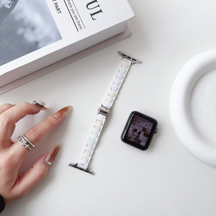 For Apple Watch Series 4 40mm Laser PC Colorful 12mm Slim Watch Band(White) by bashfashion